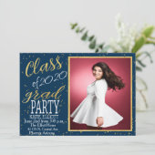 Goldfoil Confetti Abschluss Einladung (Stehend Vorderseite)