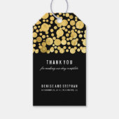 Goldfoil Confetti Black Wedding Geschenkanhänger (Vorderseite)