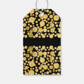 Goldfoil Confetti Black Wedding Geschenkanhänger (Rückseite)