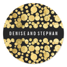 Goldfoil Confetti Black Wedding
