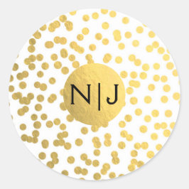 Goldfoil Confetti Dots Glam Moderne Gastgeschenk H Runder Aufkleber