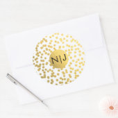 Goldfoil Confetti Dots Glam Moderne Gastgeschenk H Runder Aufkleber (Umschlag)