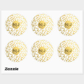 Goldfoil Confetti Dots Glam Moderne Gastgeschenk H Runder Aufkleber (Blatt)