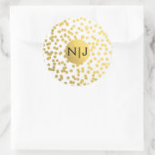 Goldfoil Confetti Dots Glam Moderne Gastgeschenk H Runder Aufkleber (Tasche)