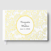 Goldfoil Daisies Blumenweiße Hochzeit Gästebuch (Vorderseite)
