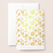 Goldfoil Damask auf weißem jüdischem Hochzeitsmaza Folienkarte (Rückseite mit Umschlag)