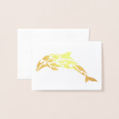 Goldfoil Dolphin Notecard Folienkarte (Vorderseite mit Umschlag)