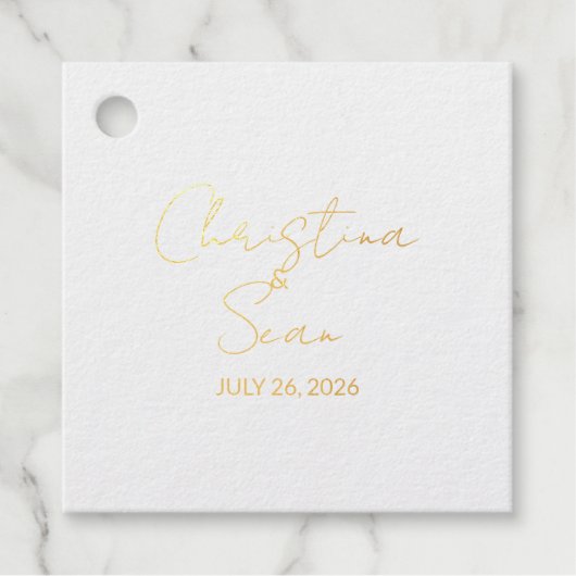 Goldfoil Dolphin Wedding Couple Geschenkanhänger (Vorderseite)