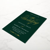 Goldfoil Emerald Green Calligraphy Wedding Folieneinladung (Gedreht)