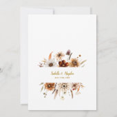 Goldfoil Fall Boho Terracotta Neutrale Hochzeit Einladung (Rückseite)