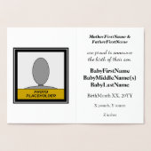 Goldfoil "GEBURT EINES PRINZES!" Kinderankündigung Folienkarte (Innenseite)