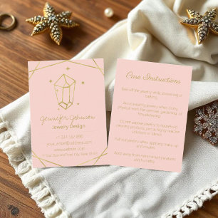 Goldfoil Geometric Juwelenpflege Business Card Visitenkarte