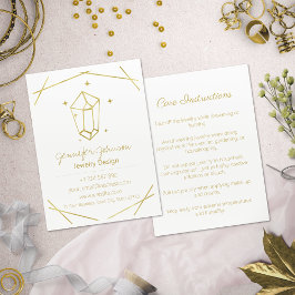 Goldfoil Geometric Juwelenpflege Business Card Visitenkarte