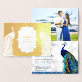 Goldfoil Indian Peacock Foto Einladung zur Hochzei (Anzeige)