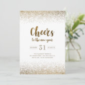 Goldfoil jubelt für die Neujahrsparty Einladung (Stehend Vorderseite)