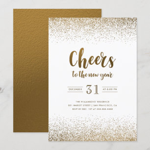 Goldfoil jubelt für die Neujahrsparty Einladung