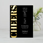 Goldfoil jubelt Silvester-Party Einladung (Stehend vorne)