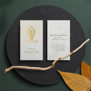 Goldfoil Mandala Bloral Yoga Meditation Om Symbol Visitenkarte