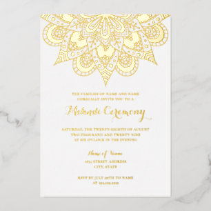 Goldfoil Mandala Mehndi Zeremonie Folieneinladung