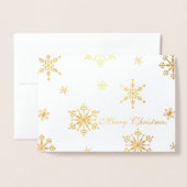 Goldfoil Snowflake Frohe Weihnachts-Foto Folienkarte (Vorderseite mit Umschlag)