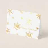 Goldfoil Snowflake Frohe Weihnachts-Foto Folienkarte (Vorderseite)