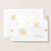 Goldfoil Snowflake Frohe Weihnachts-Foto Folienkarte (Rückseite mit Umschlag)