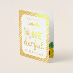 Goldfoil Sonnenblume Ein Geburtstag Folienkarte