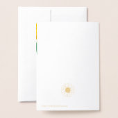 Goldfoil Sonnenblume Ein Geburtstag Folienkarte (Rückseite mit Umschlag)