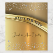 Goldfoil, Sparkle Diamonds Frohes Neues Jahr Weinetikett (Einzelnes Label)