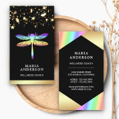 Goldfoil Stars Confetti Rainbow Dragonfly Visitenkarte