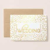 Goldfoil Typografie Confetti Hochzeitseinladungen Folienkarte (Vorderseite mit Umschlag)