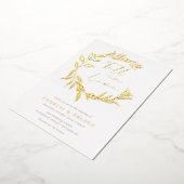 Goldfoil Verlasst Kranzfall in der Liebe Hochzeit Folieneinladung (Gedreht)