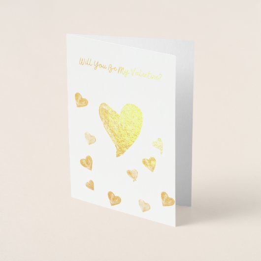 Goldfoil: "Werden Sie mein Valentin sein?" Karte (Vorderseite)