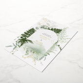 Goldfoil Wild Fern Greenerie Wasserfarbenprägung Folieneinladung (Gedreht)