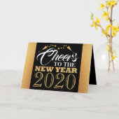 Goldfoileffekt, Champagnerbläschen, Neujahr Karte (Gelbe Blume)