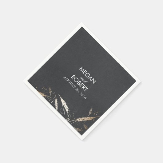 Goldfoileffekt Fall Weizenhalskappe Rustikal Serviette (Ecke)