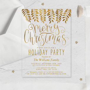 Goldfoileffekt Typografie Frohe Weihnachtszeit Par Acryleinladungen