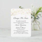 Goldfoliage Hochzeitverschiebung Rette die Save The Date (Stehend Vorderseite)