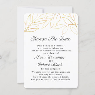 Goldfoliage Hochzeitverschiebung Rette die Save The Date