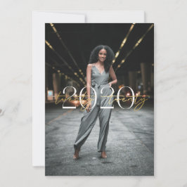 Goldfolie 2020 Typografie Abschluss Einladung