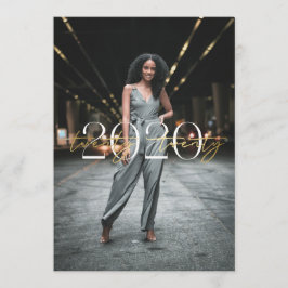 Goldfolie 2020 Typografie Abschluss Einladung