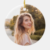 Goldfolie 21. Geburtstag Foto Keramik Ornament (Hinten)