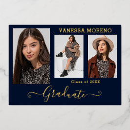 Goldfolie 3 Foto Moderne Kalligraphie Grad Blu Folieneinladung