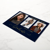 Goldfolie 3 Foto Moderne Kalligraphie Grad Blu Folieneinladung (Gedreht)