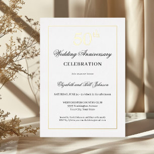 Goldfolie 50. Hochzeitstag Einladung