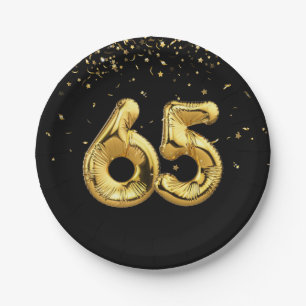 Goldfolie 65 Balloons und Konfetti Papierplatte Pappteller