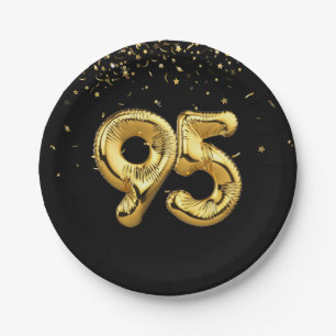 Goldfolie 95 Balloons und Konfetti Papierplatte Pappteller