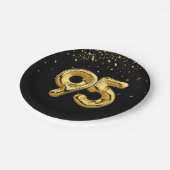 Goldfolie 95 Balloons und Konfetti Papierplatte Pappteller (Schrägansicht)