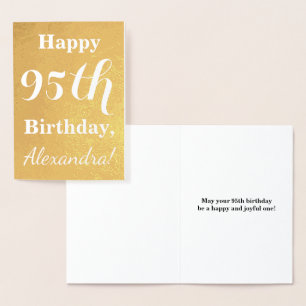 Goldfolie 95. Geburtstag + Individuelle Name Folienkarte