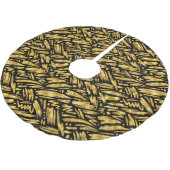 Goldfolie abstraktes Muster Polyester Weihnachtsbaumdecke (Schrägansicht)